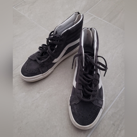 GUC Vans Sk8-Hi Suede Raven/Blanc de Blanc - Picture 4 of 12